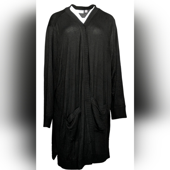 New Kim Gravel Lightweight Long Hacci Knit Cardi Sweater Duster Fall Ready 4X - Picture 6 of 10